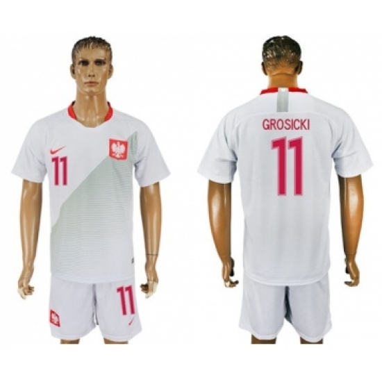 Poland #11 Grosicki Home Soccer Country Jersey