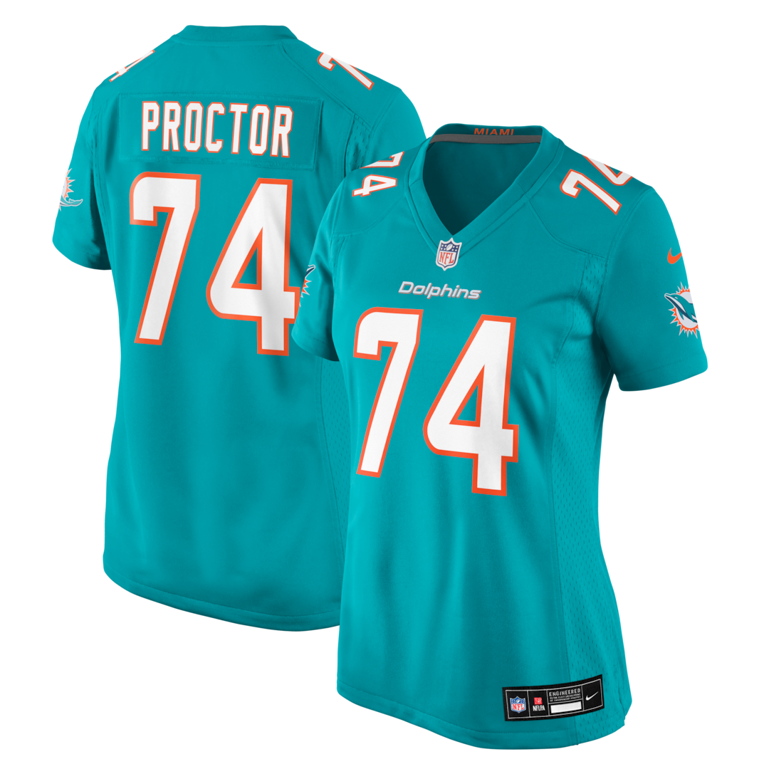 Women's Miami Dolphins Kadyn Proctor Nike Aqua Team Game Jersey - Ujersey