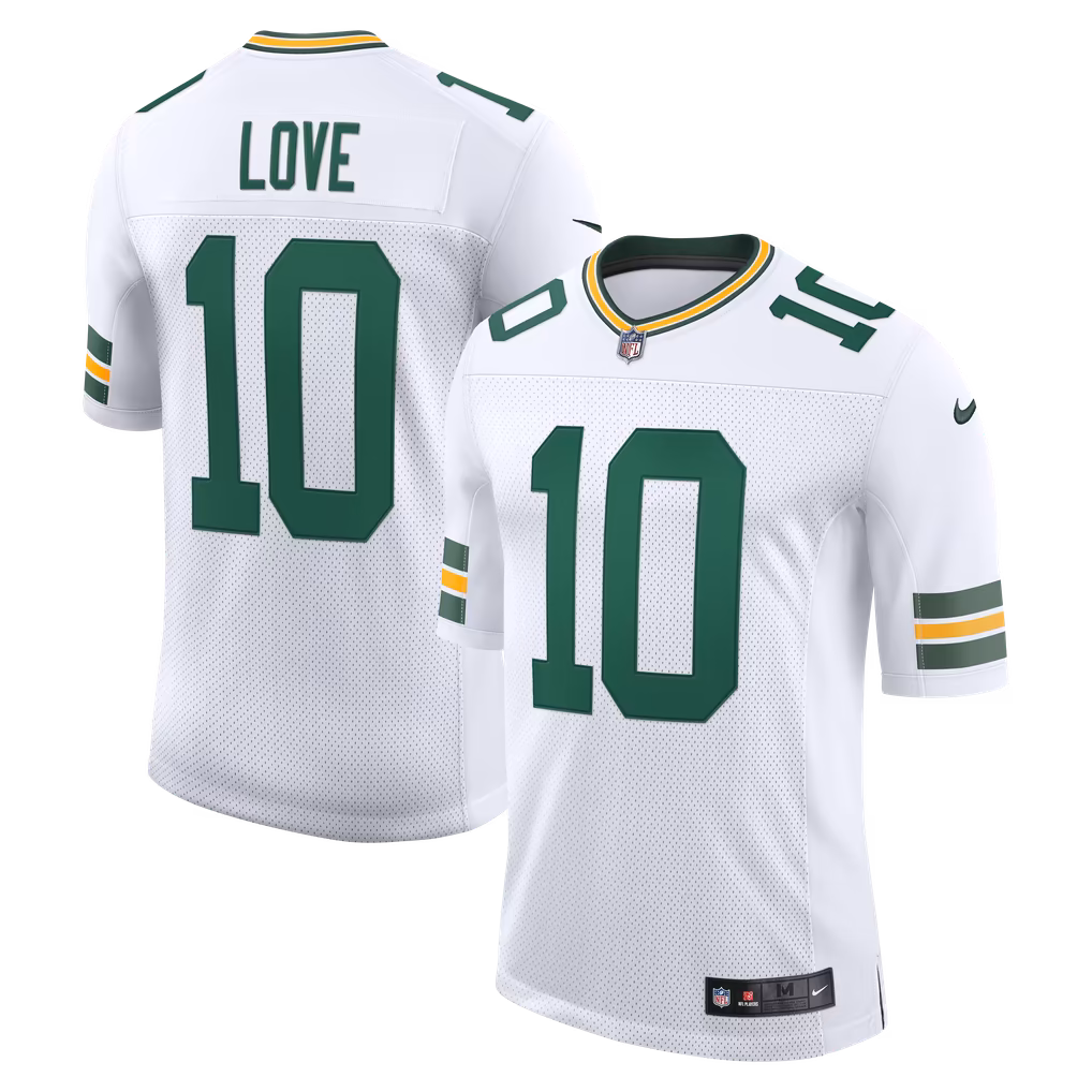 Men's Green Bay Packers Jordan Love Nike White White Vapor Untouchable Stitched Limited Jersey - SUjersey01