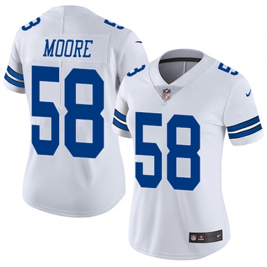 Women's Nike Dallas Cowboys #58 Damontre Moore White Vapor Untouchable Limited Player NFL Jersey - Ujersey