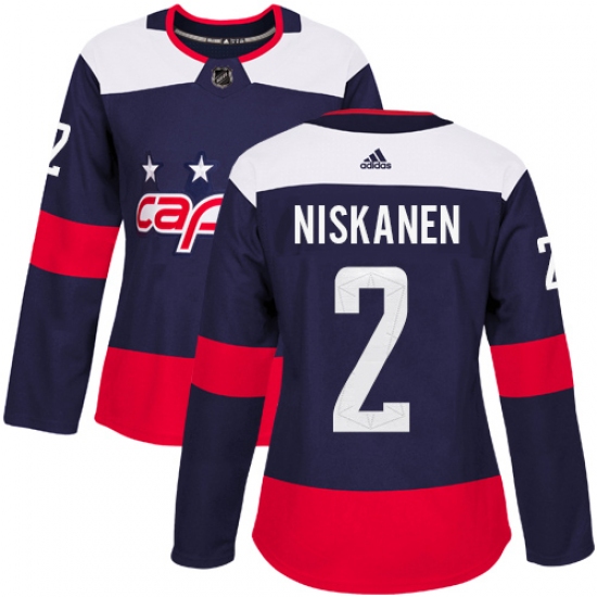 Women's Adidas Washington Capitals #2 Matt Niskanen Authentic Navy Blue 2018 Stadium Series NHL Jersey - Ujersey