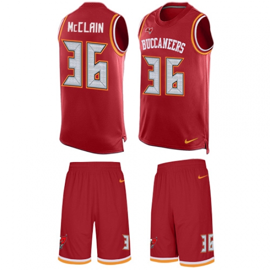 Men's Nike Tampa Bay Buccaneers #36 Robert McClain Limited Red Tank Top Suit NFL Jersey - Ujersey