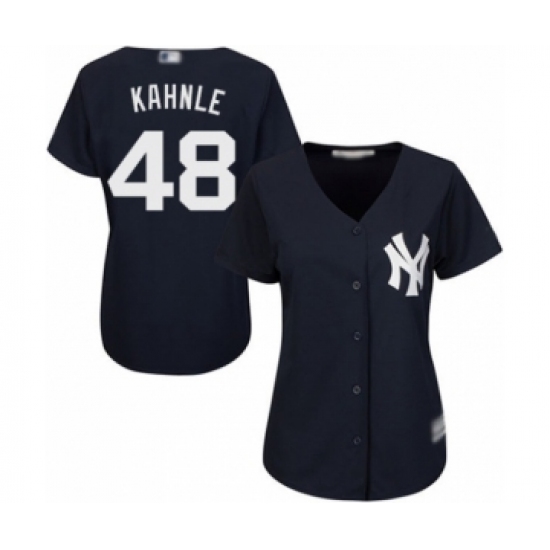 Women's New York Yankees #48 Tommy Kahnle Authentic Navy Blue Alternate Baseball Player Jersey - Ujersey