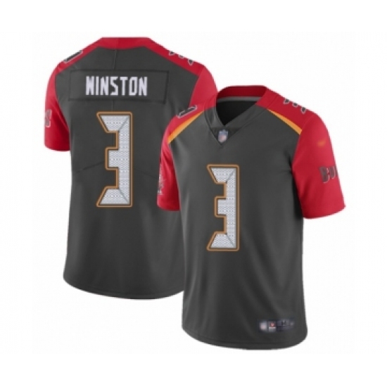 Men's Tampa Bay Buccaneers #3 Jameis Winston Limited Gray Inverted Legend Football Jersey - Ujersey