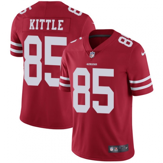 Youth Nike San Francisco 49ers #85 George Kittle Red Team Color Vapor Untouchable Limited Player NFL Jersey - Ujersey