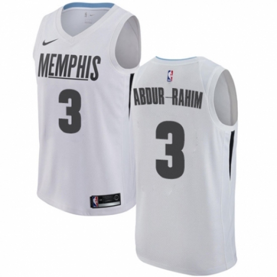 Men's Nike Memphis Grizzlies #3 Shareef Abdur-Rahim Swingman White NBA Jersey - City Edition - Ujersey