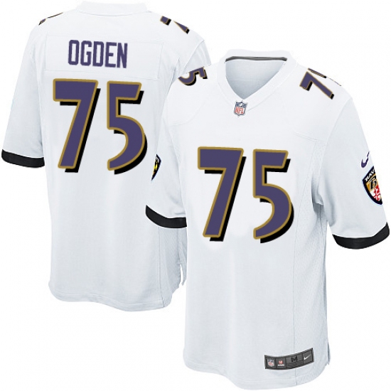 Men's Nike Baltimore Ravens #75 Jonathan Ogden Game White NFL Jersey - Ujersey