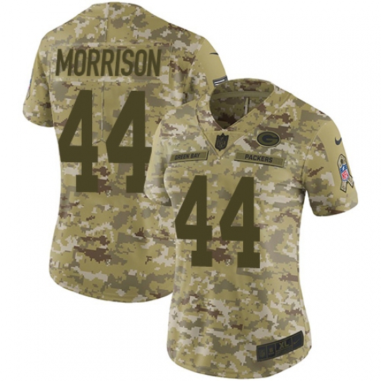 Women's Nike Green Bay Packers #44 Antonio Morrison Limited Camo 2018 Salute to Service NFL Jersey - Ujersey