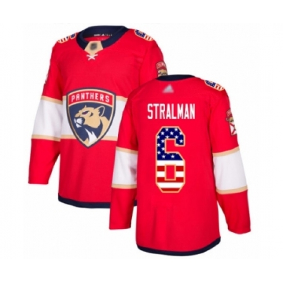 Youth Florida Panthers #6 Anton Stralman Authentic Red USA Flag Fashion Hockey Jersey - Ujersey