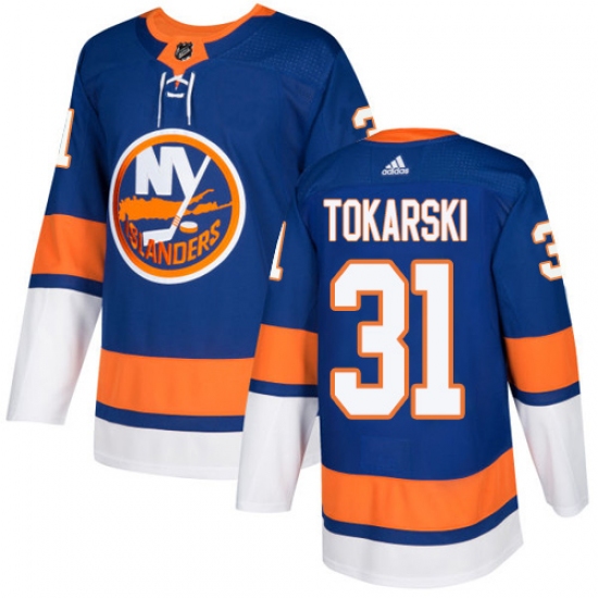 Men's Adidas New York Islanders #31 Dustin Tokarski Premier Royal Blue Home NHL Jersey - Ujersey