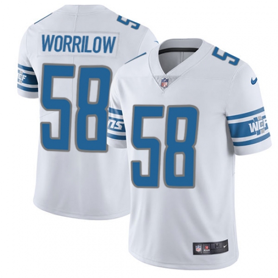 Men's Nike Detroit Lions #58 Paul Worrilow White Vapor Untouchable Limited Player NFL Jersey - Ujersey