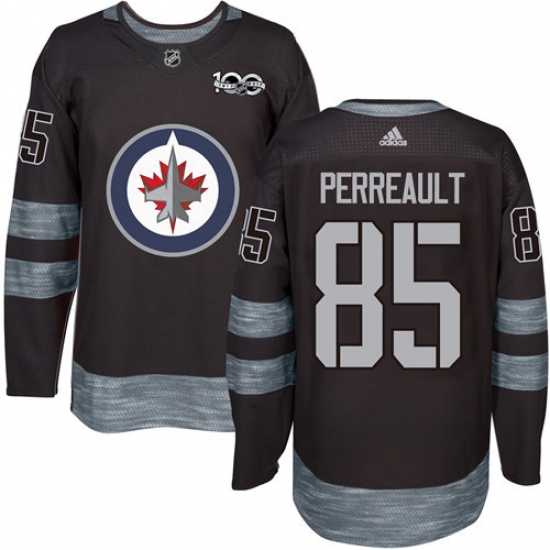 Men's Adidas Winnipeg Jets #85 Mathieu Perreault Premier Black 1917-2017 100th Anniversary NHL Jersey - Ujersey