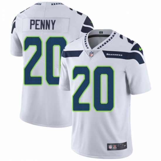 Youth Nike Seattle Seahawks #20 Rashaad Penny White Vapor Untouchable Elite Player NFL Jersey - Ujersey