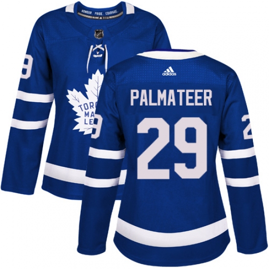 Women's Adidas Toronto Maple Leafs #29 Mike Palmateer Authentic Royal Blue Home NHL Jersey - Ujersey