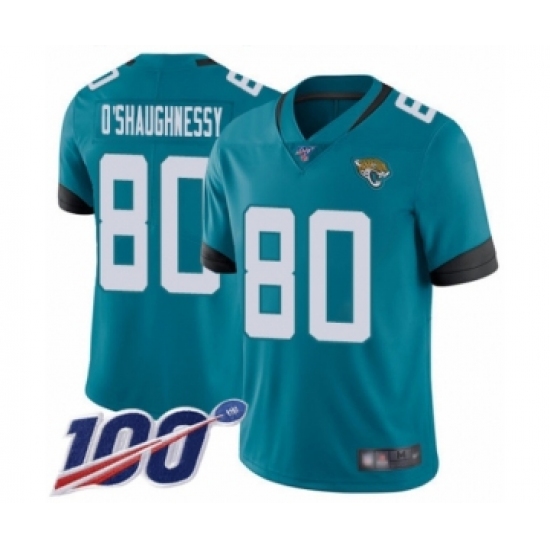 Youth Jacksonville Jaguars #80 James O'Shaughnessy Teal Green Alternate Vapor Untouchable Limited Player 100th Season Football Jersey - Ujersey