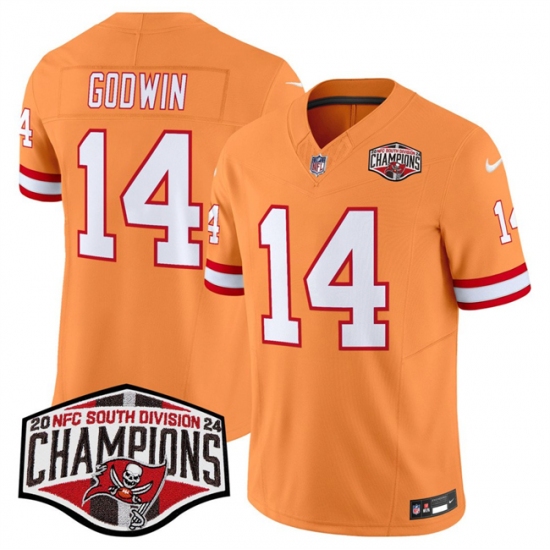 Men's Tampa Bay Buccaneers #14 Chris Godwin Orange F.U.S.E. 2024 NFC South Champions Limited Stitched Jersey - Ujersey