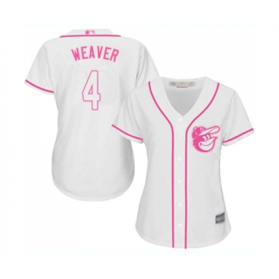 Women's Baltimore Orioles #4 Earl Weaver Replica White Fashion Cool Base Baseball Jersey