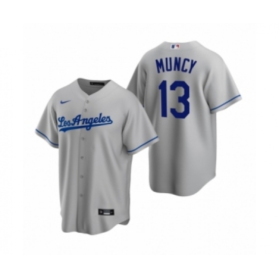 Men's Los Angeles Dodgers #13 Max Muncy Nike Gray Replica Road Jersey - Ujersey