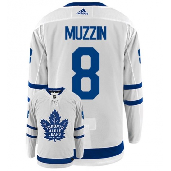Men's Adidas Toronto Maple Leafs #8 Jake Muzzin White Road Authentic Stitched NHL Jersey - Ujersey