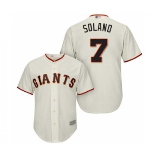Youth San Francisco Giants #7 Donovan Solano Authentic Cream Home Cool Base Baseball Player Jersey - Ujersey