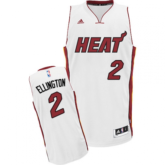 Men's Adidas Miami Heat #2 Wayne Ellington Swingman White Home NBA Jersey - Ujersey
