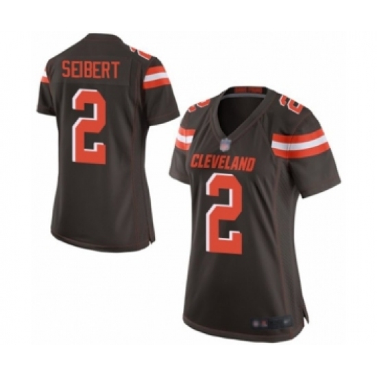 Women's Cleveland Browns #2 Austin Seibert Game Brown Team Color Football Jersey - Ujersey
