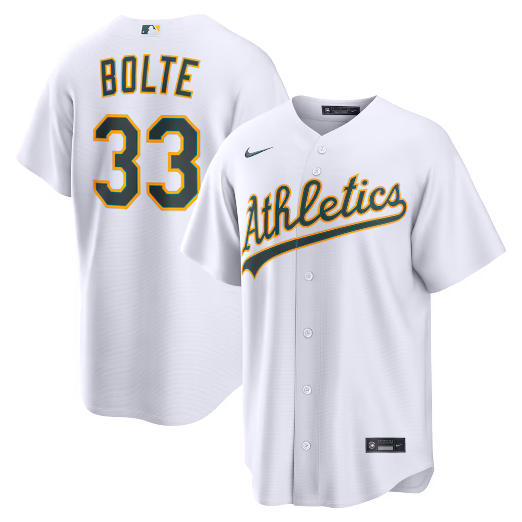 Men's Athletics Henry Bolte Nike White Home Replica Jersey - Ujersey