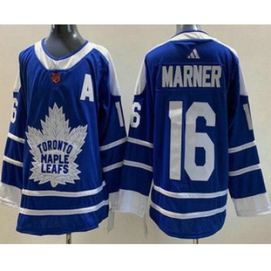Men's Toronto Maple Leafs #16 Mitch Marner Blue 2022 Reverse Retro Authentic Jersey - Ujersey