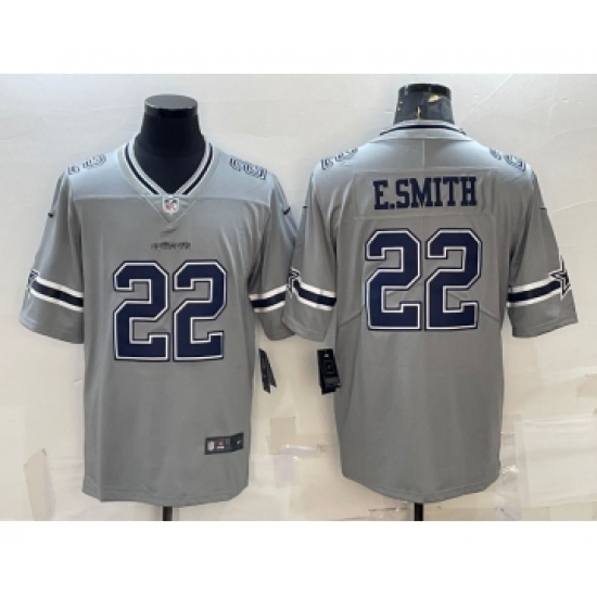 Men's Dallas Cowboys #22 Emmitt Smith Grey 2020 Inverted Legend Stitched NFL Nike Limited Jersey - Ujersey
