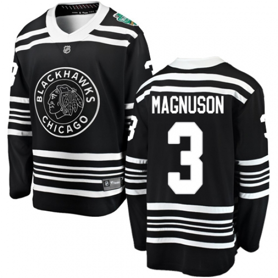 Youth Chicago Blackhawks #3 Keith Magnuson Black 2019 Winter Classic Fanatics Branded Breakaway NHL Jersey - Ujersey