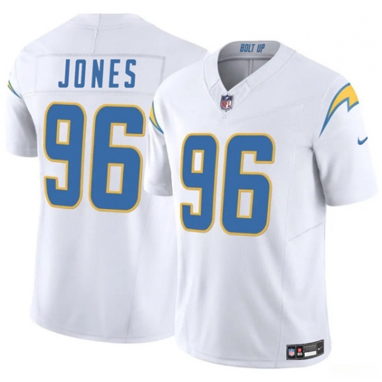 Men's Los Angeles Chargers #96 Naquan Jones White 2025 F.U.S.E. Vapor Limited Football Stitched Jersey - Ujersey