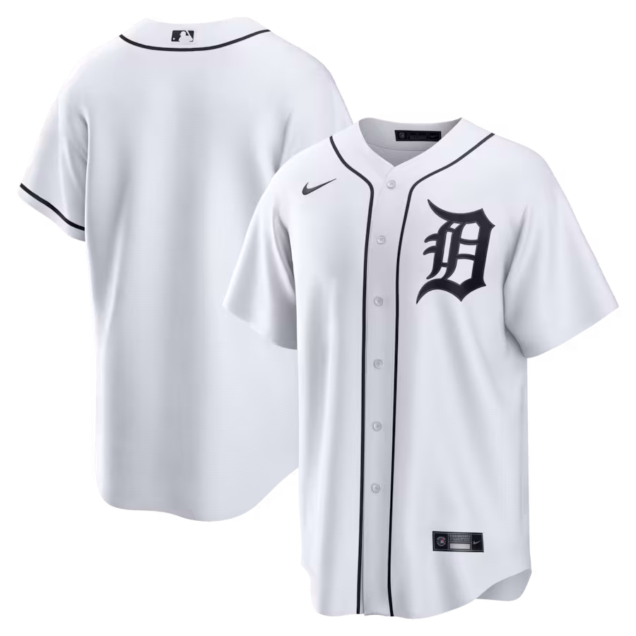Men's Detroit Tigers Nike White Home Replica Jersey - Ujersey NHL