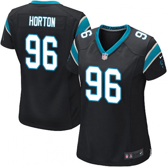 Women's Nike Carolina Panthers #96 Wes Horton Game Black Team Color NFL Jersey - Ujersey