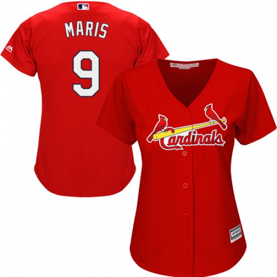 Women's Majestic St. Louis Cardinals #9 Roger Maris Replica Red Alternate Cool Base MLB Jersey - Ujersey