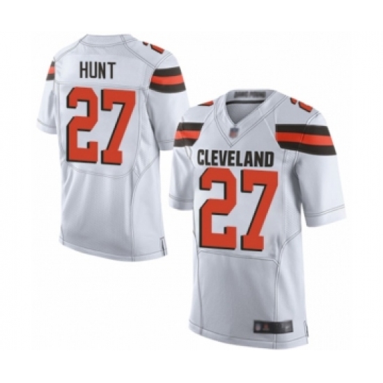 Men's Cleveland Browns #27 Kareem Hunt Elite White Football Jersey - Ujersey