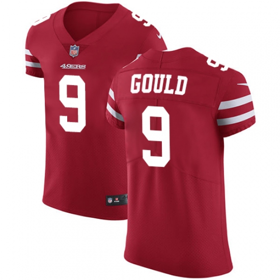 Men's Nike San Francisco 49ers #9 Robbie Gould Red Team Color Vapor Untouchable Elite Player NFL Jersey - Ujersey