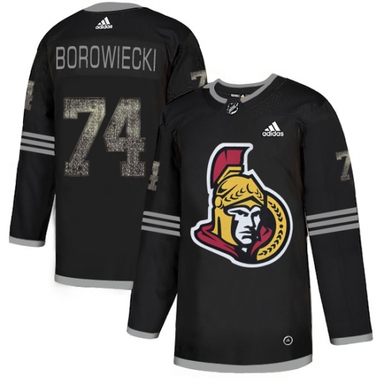 Men's Adidas Ottawa Senators #74 Mark Borowiecki Black Authentic Classic Stitched NHL Jersey - Ujersey