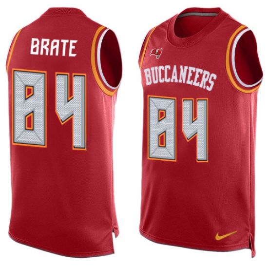 Men's Nike Tampa Bay Buccaneers #84 Cameron Brate Limited Red Player Name & Number Tank Top NFL Jersey - Ujersey