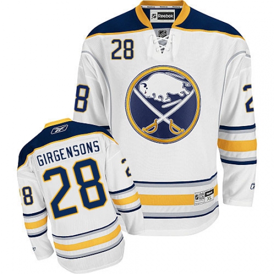 Youth Reebok Buffalo Sabres #28 Zemgus Girgensons Authentic White Away NHL Jersey - Ujersey