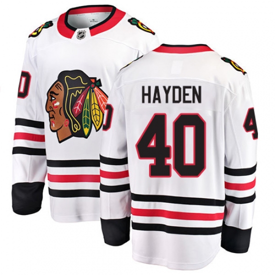 Youth Chicago Blackhawks #40 John Hayden Fanatics Branded White Away Breakaway NHL Jersey - Ujersey