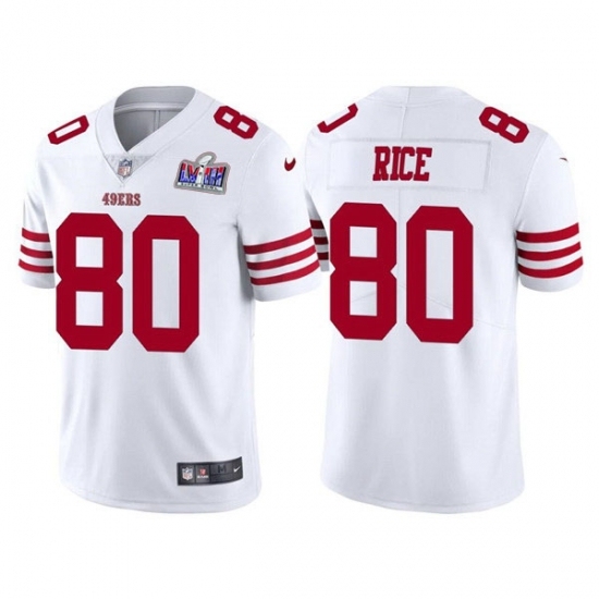 Men's San Francisco 49ers #80 Jerry Rice 2023 New White Vapor Untouchable Stitched Football 2024 Super Bowl LVIII Jersey - Ujersey