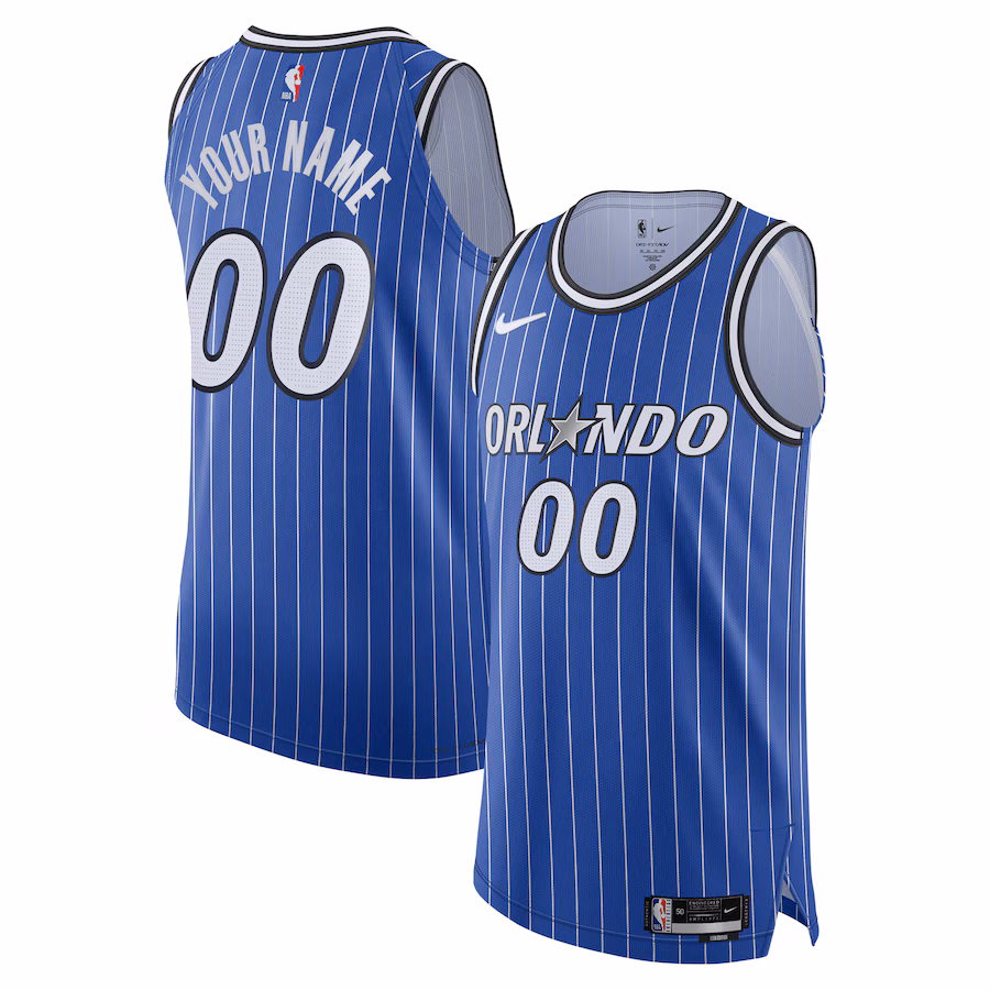 Men's Orlando Magic Nike Blue Authentic Custom Jersey - Icon Edition - Ujersey
