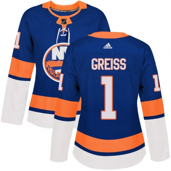 Women's Adidas New York Islanders #1 Thomas Greiss Premier Royal Blue Home NHL Jersey - Ujersey