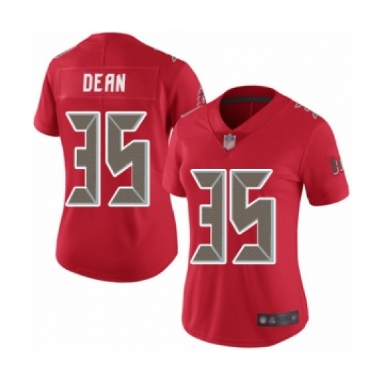 Women's Tampa Bay Buccaneers #35 Jamel Dean Limited Red Rush Vapor Untouchable Football Jersey - Ujersey