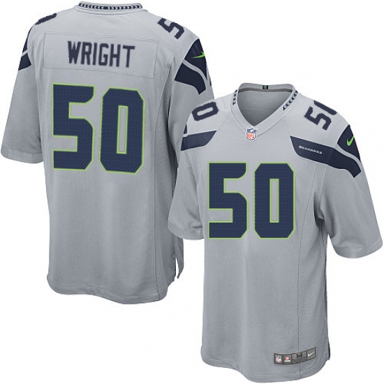 Men's Nike Seattle Seahawks #50 K.J. Wright Game Grey Alternate NFL Jersey - Ujersey