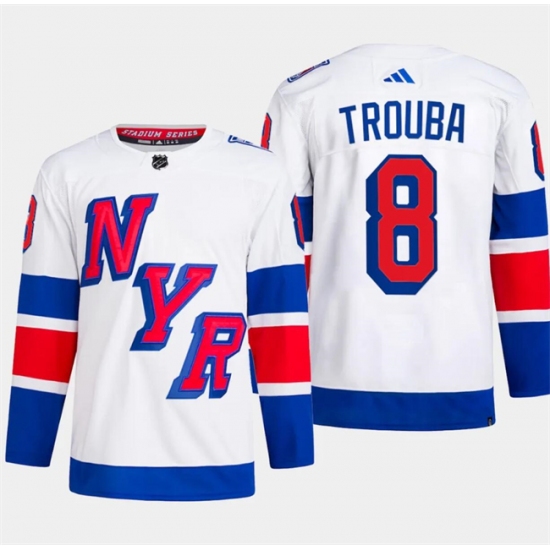 Men's New York Rangers #8 Jacob Trouba White 2024 Stadium Series Stitched Jersey - Ujersey