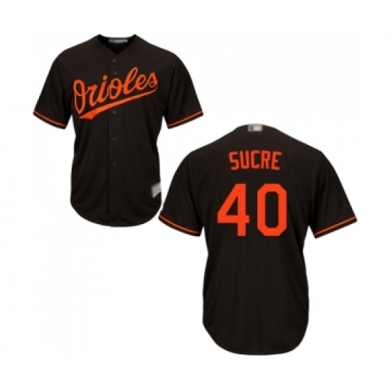 Youth Baltimore Orioles #40 Jesus Sucre Replica Black Alternate Cool Base Baseball Jersey - Ujersey