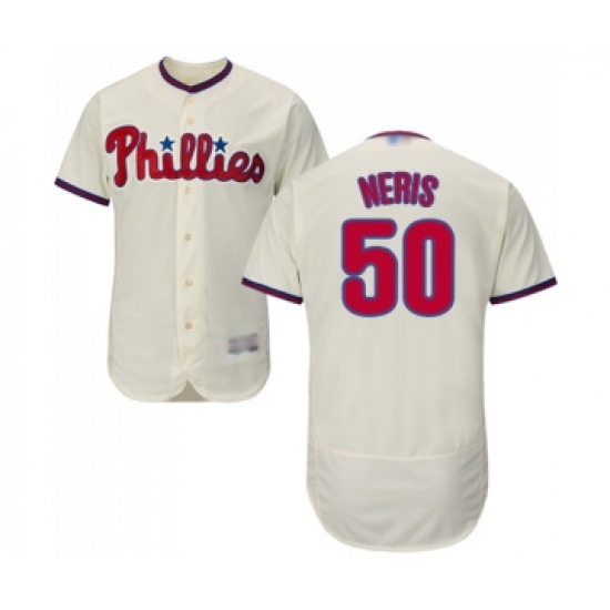 Men's Philadelphia Phillies #50 Hector Neris Cream Alternate Flex Base Authentic Collection Baseball Jersey - Ujersey