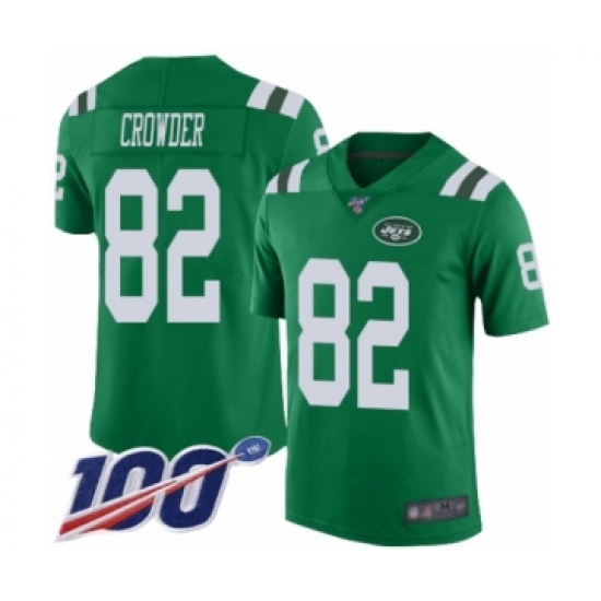 Men's New York Jets #82 Jamison Crowder Limited Green Rush Vapor Untouchable 100th Season Football Jersey - Ujersey
