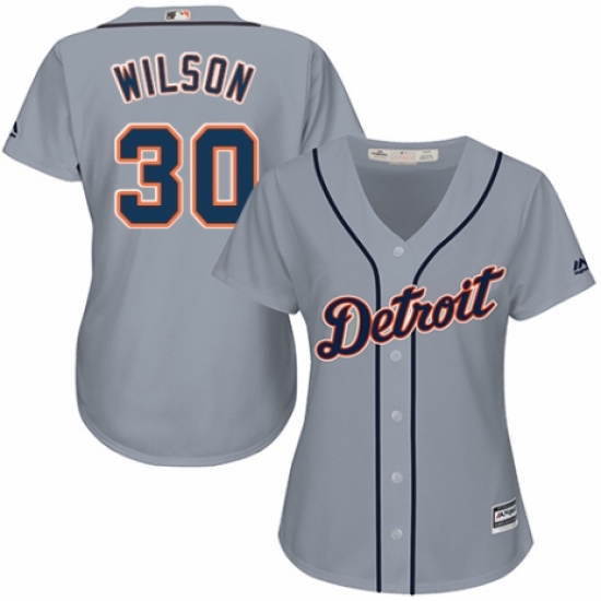 Women's Majestic Detroit Tigers #30 Alex Wilson Replica Grey Road Cool Base MLB Jersey - Ujersey